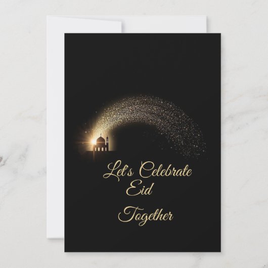 Modern Black elegant Eid Party Invitation  招待状 (裏面)