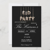 Modern Black elegant Eid Party Invitation  招待状 (正面)