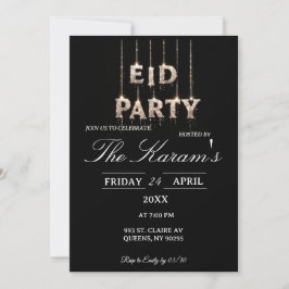 Modern Black elegant Eid Party Invitation  招待状