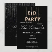 Modern Black elegant Eid Party Invitation 招待状 (正面/裏面)