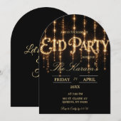 Modern Black elegant Eid Party Invitation Card 招待状 (正面/裏面)