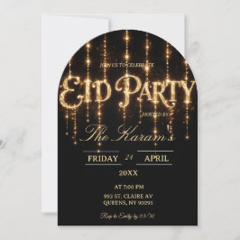Modern Black elegant Eid Party Invitation Card 招待状