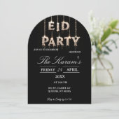 Modern Black elegant Eid Party Invitation Card 招待状 (スタンド正面)