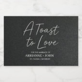 Modern Black Elegant Wedding Sparkling Wine Label スパークリングワインラベル (シングルラベル)