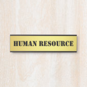 Modern Black Faux Gold Office Room Department Name サインプレート (正面)