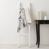 Modern black fern pattern  シェルパブランケット (インサイチュ)