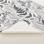 Modern black fern pattern  シェルパブランケット (3/4)