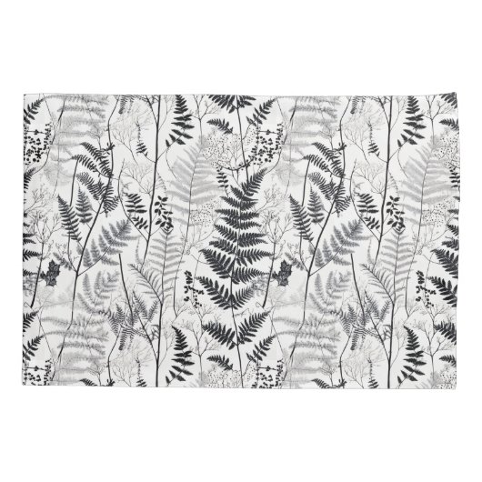 Modern black fern pattern  枕カバー (裏面)