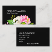 Modern Black Floral  名刺 (正面/裏面)