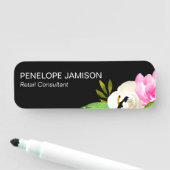 Modern Black Floral 名札 (インサイチュ)