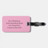 Modern Black Floral Wreath Split Monogram "X" ラゲッジタグ (裏面横)