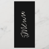 Modern Black Formal Wedding メニュー (裏面)