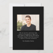 Modern Black Frame 2 Photo Graduation 案内状 (裏面)