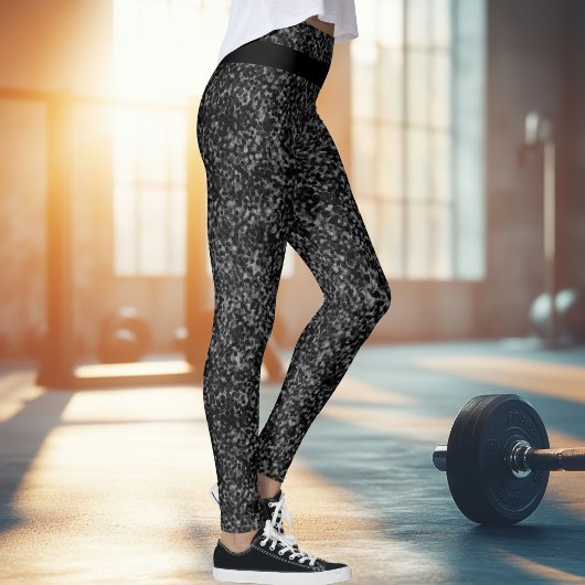 Modern Black Glitter Sparkle Leggings レギンス