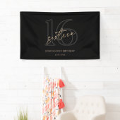 Modern Black Gold 16th Birthday Party Banner 横断幕 (インサイチュ)