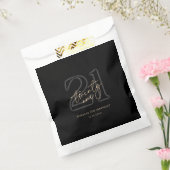 Modern Black Gold 21st Birthday Party フェイバーバッグ (封をした状態)