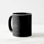 Modern Black Gold 30th Birthday Party マグカップ (正面左)