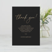 Modern Black Gold 30th Birthday Thank You Card  サンキューカード (スタンド正面)