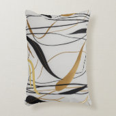 Modern Black & Gold Abstract Line  アクセントクッション (正面(垂直))