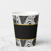 Modern Black & Gold Agate Happy Birthday  紙コップ (裏面)