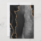 Modern Black Gold Agate Marble Save the Date セーブザデート (裏面)