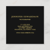 Modern black gold cardinal red add logo スクエア名刺 (裏面)