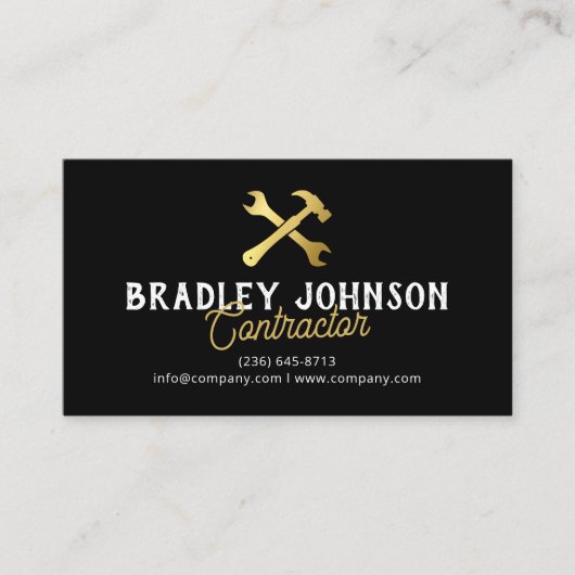 Modern Black Gold Construction Building 名刺 (正面)