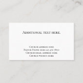 Modern Black & Gold Custom Text Church Pastor  名刺 (裏面)