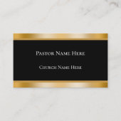 Modern Black & Gold Custom Text Church Pastor  名刺 (正面)