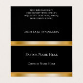 Modern Black & Gold Custom Text Church Pastor  名刺 (外部フラット)