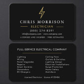 Modern Black Gold Electrician Contractor 名刺
