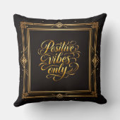 Modern Black gold elegant script calligraphy  クッション (裏面)