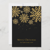 Modern Black Gold Glitter Script Christmas    シーズンカード (正面)