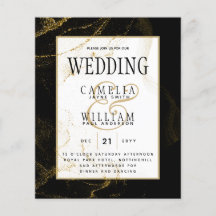 Modern Black Gold Glitter Wedding