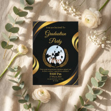 Modern Black & Gold Graduation Party