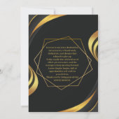 Modern Black & Gold Graduation Party 招待状 (裏面)