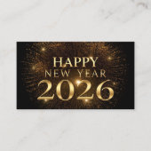 modern black gold happy new year business card 名刺 (正面)
