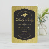 Modern Black & Gold Horse Race Derby Equestrian 招待状 (スタンド正面)