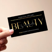Modern Black & Gold Lash Beauty Salon Aesthetician 名刺