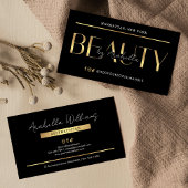 Modern Black & Gold Lash Beauty Salon Aesthetician 名刺