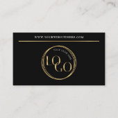 Modern Black Gold Logo Makeup Beauty Salon QR Code 名刺 (正面)