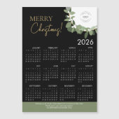 Modern Black & Gold Merry Christmas 2026 Calendar (正面)