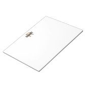 Modern black gold monogram name notepad ノートパッド (アングル)