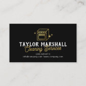 Modern Black Gold Oven Cleaning Service 名刺 (正面)