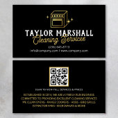 Modern Black Gold Oven Cleaning Service 名刺