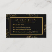 Modern Black Gold Professional Business Card 名刺 (裏面)
