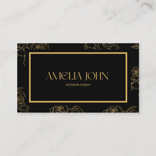 Modern Black Gold Professional Business Card 名刺 (正面)