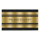 Modern Black & Gold Stripes 名札 (正面)
