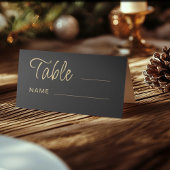Modern Black & Gold Wedding table number プレイスカード
