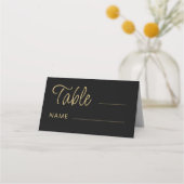Modern Black & Gold Wedding table number プレイスカード (正面)